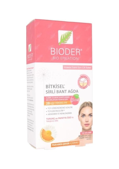 Bioder Yüz Bölgesi Bitkisel Sirli Bant Ağda 20 Adet