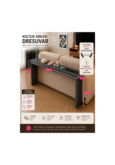 Café Royale Vintage & Usb-tech Konsol Raf - 3 Usb + 4 Priz Girişli Mdf Koltuk Arkası Raf Antrasit 180x85x12 Café Royale Vintage & Usb-tech Konsol Raf - 3 Usb + 4 Priz Girişli Mdf Koltuk Arkası Raf Antrasit 180x85x12