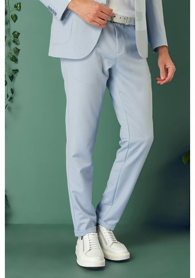 Efor Comfort Fit Yan Cep Beli Lastikli Esnek Pamuk Mavi Jogger Pantolon P 1143 Mavi