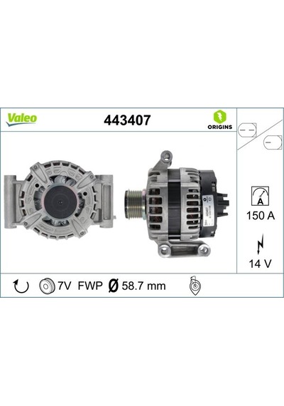 Valeo Alternatör Transit-ranger 11 2.2 Tdci 150 Amp Valeo 443407 Cc1t 10300 Ce-cc1t 10300 Cd