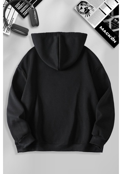 Macklin Sevgili Çift Kombin Hızlı Ve Öfkeli Bullet & Suki Ön Baskılı Kapüşonlu Sweatshirt 2li Set Takım Siyah Beyaz Mck1281 Çok Renkli