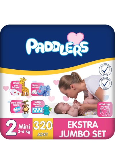 Bebek Bezi 2 Numara Mini 3-6 Kg 320 Adet Ekstra Set