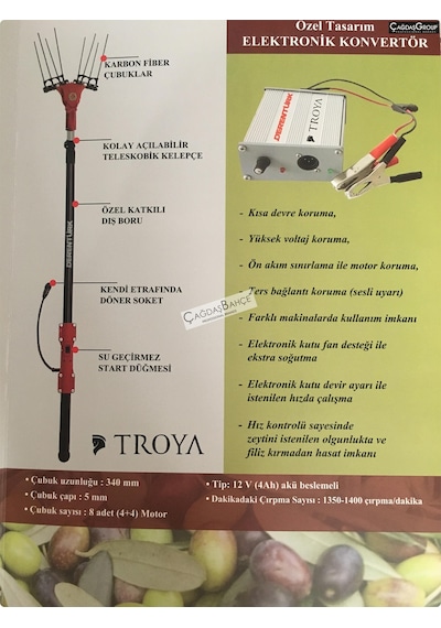 Derentürk Troya Zeytin Hasat Makinesi - 12 Volt Akü İle Çalışır