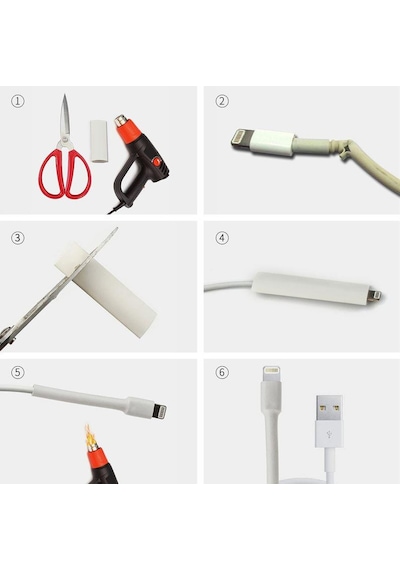 20 Parça Apple Uyumlu iPhone /Android Kablosu Koruyucu Makaron Seti
