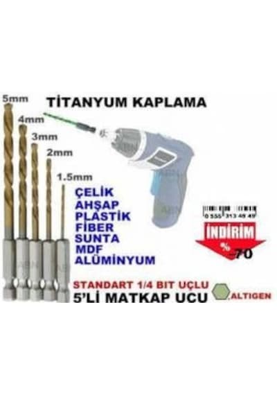 Titanyum Çelik Matkap için Delme Uç Bits Seti Altıgen Çelik Ahşap Titanyum Çelik Matkap için Delme Uç Bits Seti Altıgen Çelik Ahşap