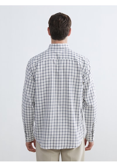 Lcwaıkıkı Classic Bej Regular Fit Ekose Gabardin Erkek Gömlek