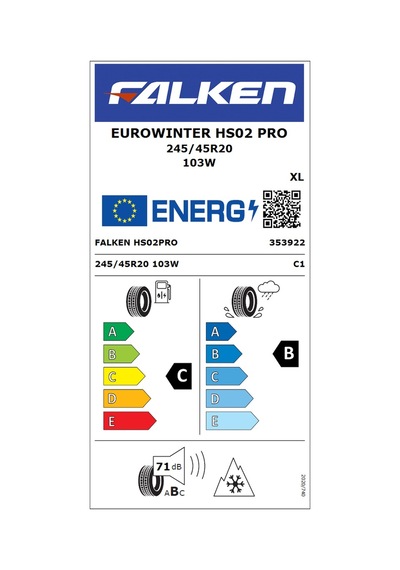 Falken 245/45 R20 103W XL Eurowinter Hs02 Pro Suv Kış Lastiği 2026