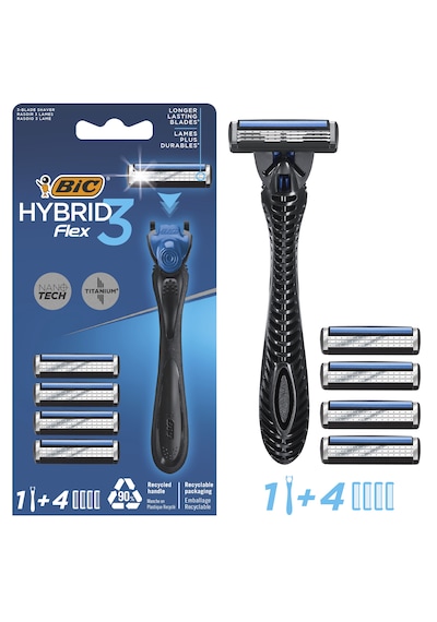 Bic Flex 3 Hybrid 3 Bıçaklı Erkek Tıraş Bıçağı + 1 Sap + 12 Yedek Başlık
