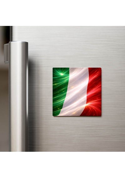 İtalya Italy Abstract Ülke Bayraklı Buzdolap Magneti - 9x9 Cm