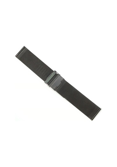 Hasır Kol Saat Kordonu Siyah Çelik Çift Kilit 24 Mm Ø1,90 Mm