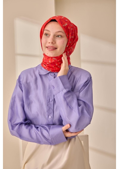 Silk Home Soft Eşarp 73091-32 Turuncu, Mürdüm, Vizon