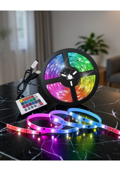 Led Şerit Işık 5 Metre Rgb Renkli Ucz5mşeritled3