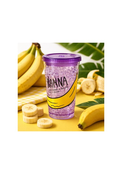 Buzlu Kırık Cam Görünümlü Smoothie Bardağı,450ml,sızdırmaz Kapaklı Soğuk İçecek Bardağı,bpa İçermez Mor