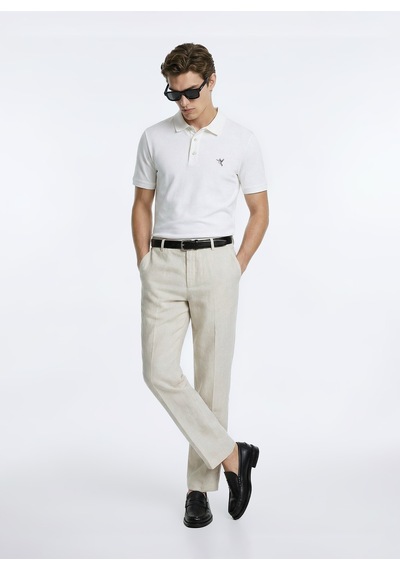 Fabrika Kırık Beyaz Erkek Slim Fit Polo T-shirt F6sm-tst 2121