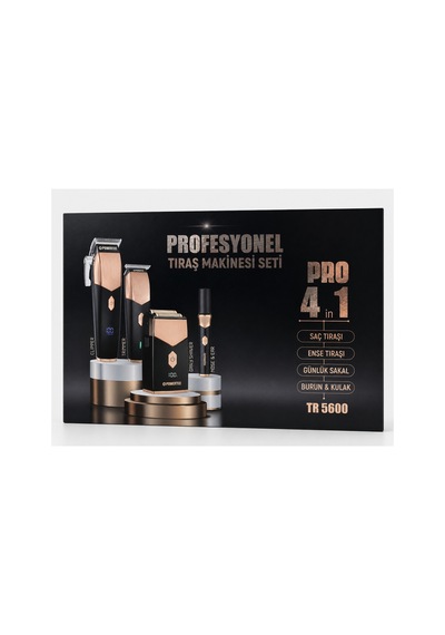Powertec TR-5600 Pro 4in1 Profesyonel Tıraş Makinesi Seti + Önlük
