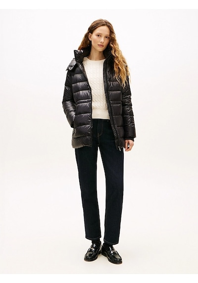 Tommy Hilfiger Gloss Hw Down Waıst Reg Coat Kadın Siyah Mont - Ww0ww47355 Siyah