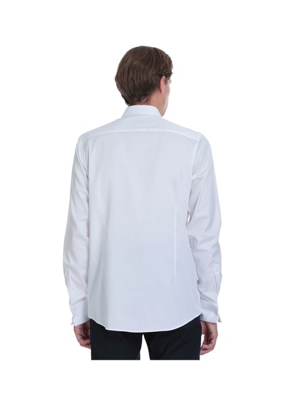 Hatemoğlu Beyaz Comfort Fit Slim Yaka Damatlık Gömlek