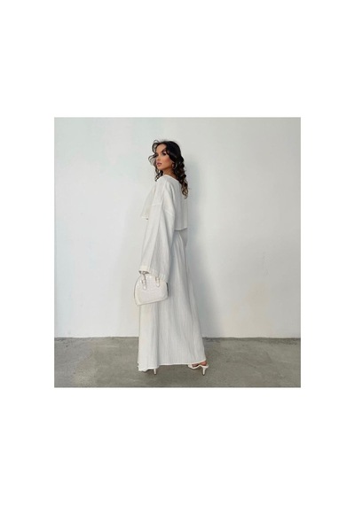 Unika Boutique Ham Keten Bohem Bluz Etek Takım beyaz