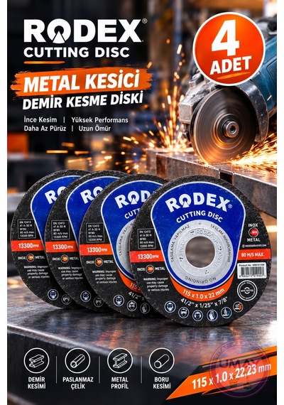 4 Adet Metal Kesici Demir Kesme Diski 115x1,0x22,23 Mm İnce Taş Spiral Demir Kesici Disk