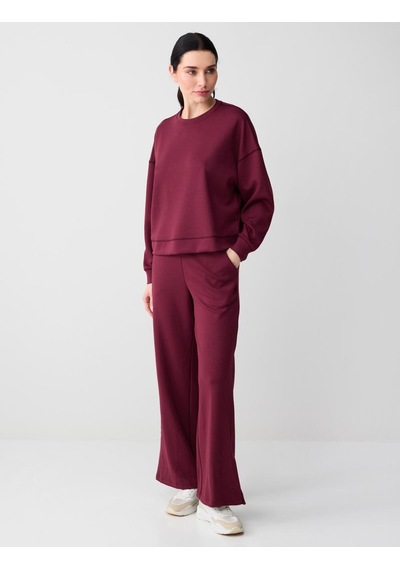 Jimmy Key Jimmy Key Bordo Uzun Kollu Bisiklet Yaka Modal Örme Sweatshirt 5ww235403562