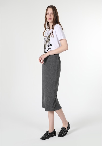 Colin's Colins Slim Fit Kadın Antrasit Etek Cl1060275 Q1.v2 Anm Antra Melanj