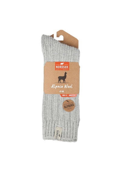 Bolero Nordsox E31 Erkek Alpaka Yün Soket Çorap 41-45 Açık Gri