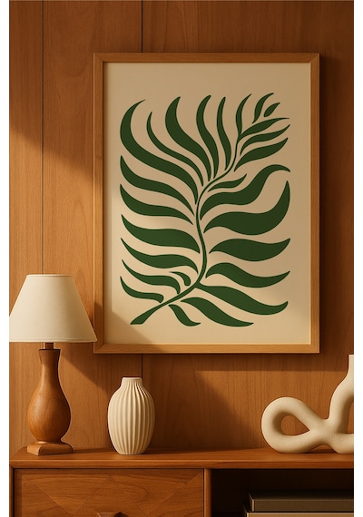 Leafsong Ahşap Çerçeveli Poster, Dekoratif Sanatsal Duvar Tablosu