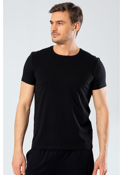 Cacharel Erkek Bisiklet Yaka Likralı T-shirt Siyah 1331/ Siyah Siyah
