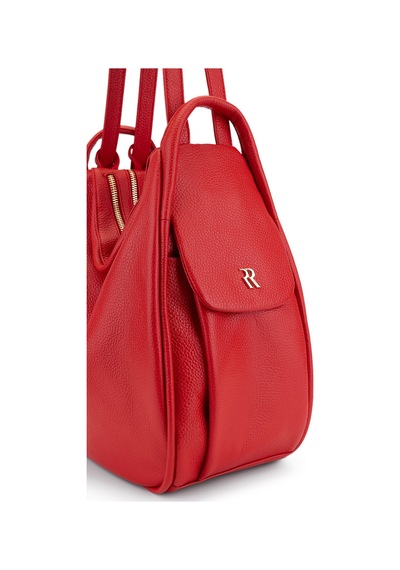 Bruno Rossi Bag Kadın Hakiki Deri Kırmızı Sırt & Omuz Çantası 1048 Mlx14g Bn Cnt Sk25-26 Rosso Kırmızı