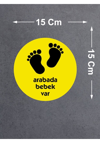 Arabada Bebek Var Sticker - Araba Oto Motosiklet Karavan Sticker - 00001 15x15 Cm