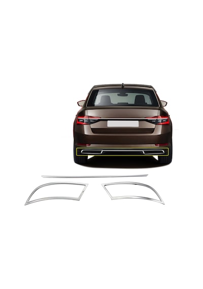Nova Krom Skoda Superb Krom Egzoz Çıkışı 3 Parça Set 2020 Ve Üzer