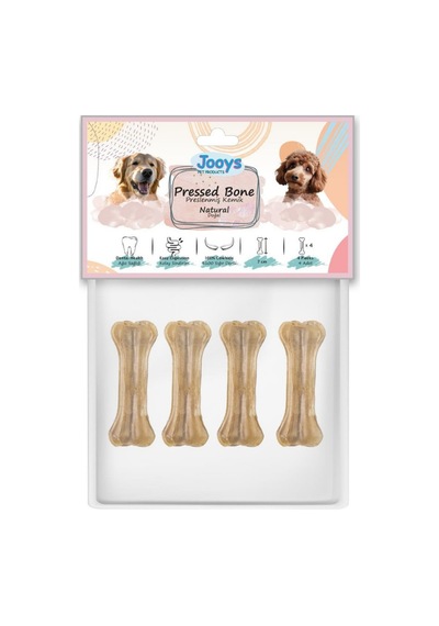 Jooys Doğal Pres Köpek Ödül Kemiği 7 Cm 4'lü Paket