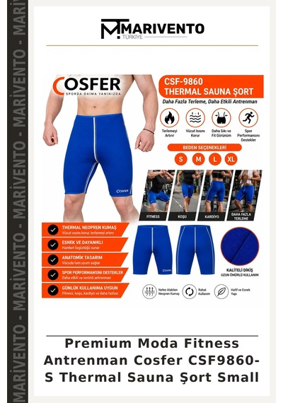 Premium Moda Fitness Antrenman Cosfer Csf9860- S Thermal Sauna Şort Small Çok Renkli