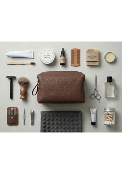 Deri Erkek Bakım Çantası Seyahat Organizeri Tıraş Çantası, Kişisel Bakım Ve Kozmetik Düzenleyici, Fermuarlı Geniş Hacimli Dopp Kit Kahverengi Deri Erkek Bakım Çantası Seyahat Organizeri Tıraş Çantası, Kişisel Bakım Ve Kozmetik Düzenleyici, Fermuarlı Geniş Hacimli Dopp Kit Kahverengi