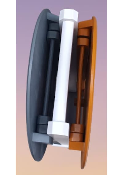 Çanta Zigon Sehpa Oval Model İkili Takım Ahşap Mdf Hardal Ve Gri Renk Uyumu El Yapımı