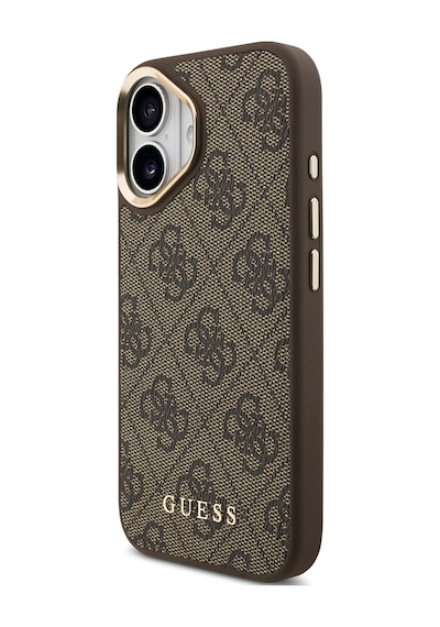 Apple Uyumlu iPhone 17  Kılıf Guess Lisanslı M-safe Özellikli Askılı Ve 4g Logo Kartlıklı Kapak Kahverengi Kahverengi