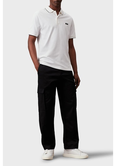 Calvin Klein Erkek Polo Yaka T Shirt K10k112751 Yaf Beyaz Beyaz