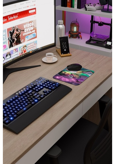 Cyberpunk 2077 Kaymaz Dikişli Kauçuk Oyuncu Mousepad V2 - 22x18 Gaming Mouse Pad Fare Altlığı