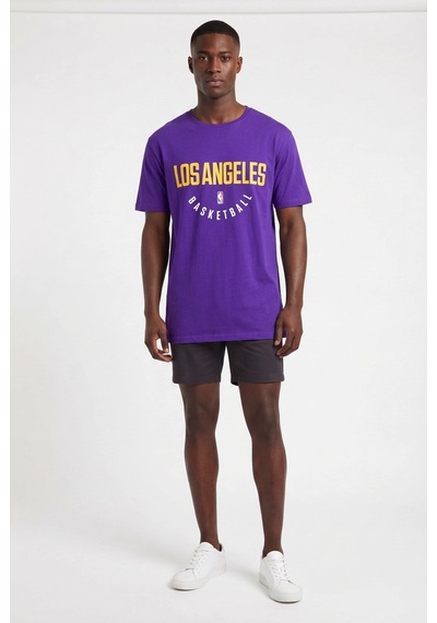 Usa Basketball Los Angeles Mor Erkek Oversize T-shirt 141941