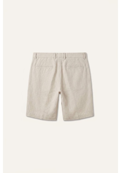 Defacto %100 Keten Cepli Bermuda Şort G1399ax26smgr350 Gri-gr350