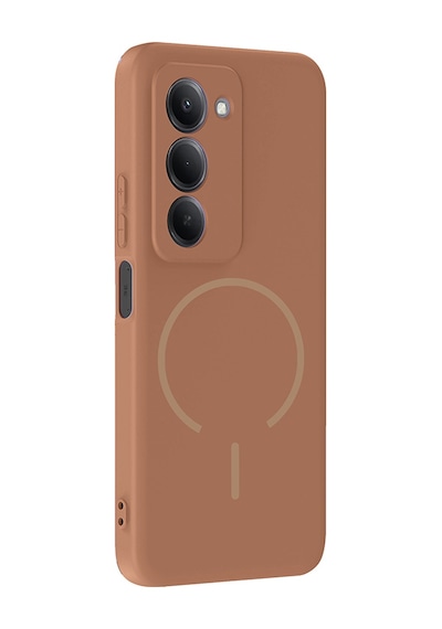 Xiaomi Redmi 15 Kılıf M-safe Şarj Özellikli Zore Meta Kapak Mürdüm