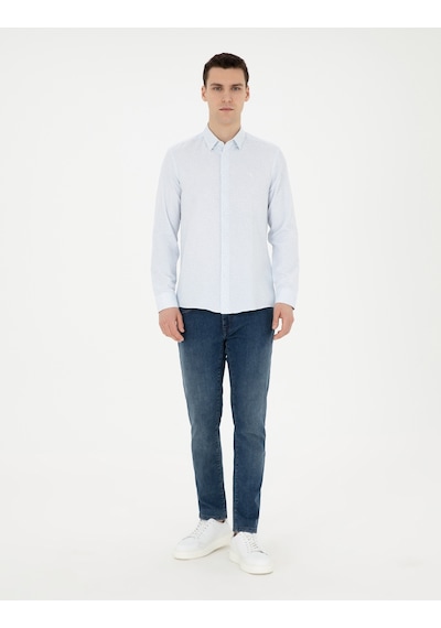 Pierre Cardin Erkek Buz Mavisi Gömlek Desenli 50283503-vr095 Buz Mavi