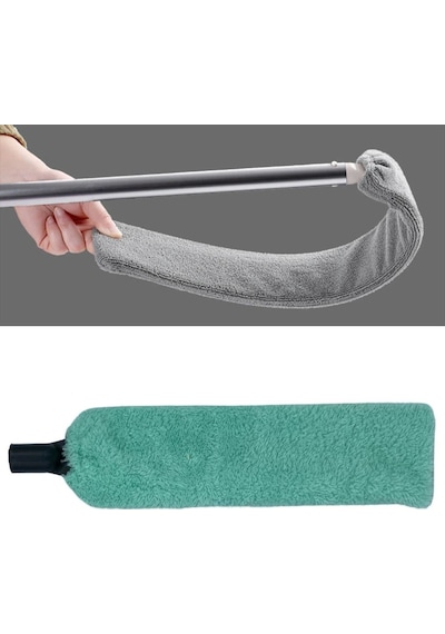 Saplı Mikrofiber Başlıklı Girintili Yüzey Temizleme Mopu Toz Alma Fırçası