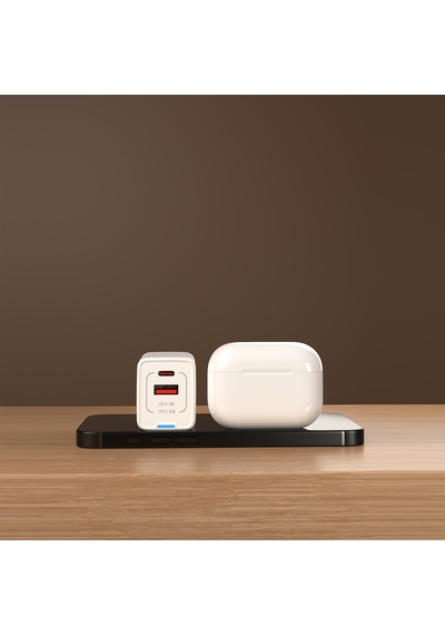 S-link Sl-ecg45 Type Usb-c 45w Pd + 18w Usb Qc 3.0 Gan Beyaz Hızlı Şarj Adaptörü 45w