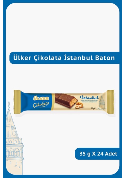 Çikolata İstanbul Baton-fındıklı Dolgulu, Çıtır Kadayıflı Ve Baklavalı Çikolata-35 Gram-24 Adet