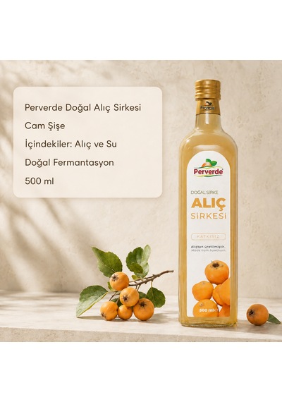 Doğal Alıç Sirkesi 500 Ml Katkısız Alıç Sirkesi Cam Şişe