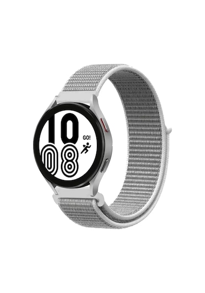 Newface Samsung Galaxy Watch 4 Hasırlı Cırtcırtlı Kordon - Beyaz