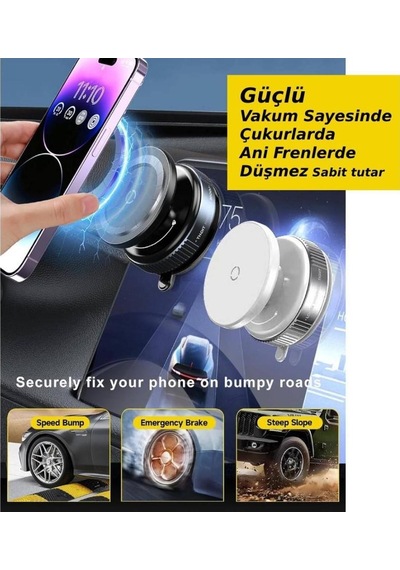 E2m K009 Vakum Özellikli Magnetik Telefon Tutucu