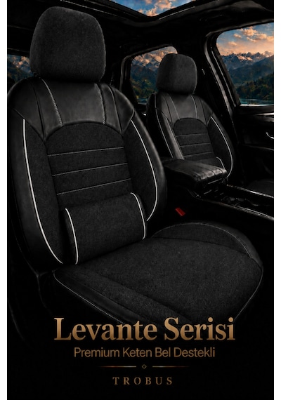 Fiat Tipo 1990-2000 Uyumlu Levante Serisi Füme Beyaz Oto Koltuk Kılıfı