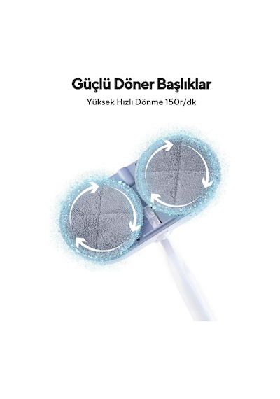 Kumtel Şarjlı Kablosuz Mop Paspas Beyaz Kumtel Şarjlı Kablosuz Mop Paspas Beyaz